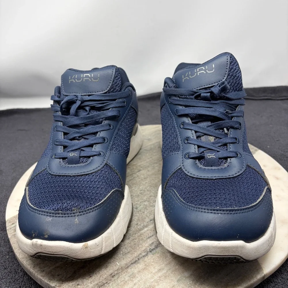 Kuru Quantum Walking Shoes Men Wide Orthopedic Support 11 Blue Plantar Fasciitis